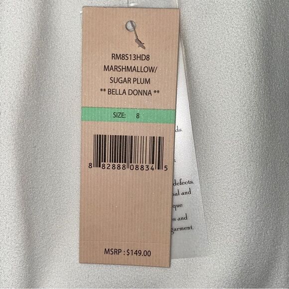 Nanette Lepore Bella Donna Marshmallow Sugarplum Special Occasion Dress Size 8 - Picture 6 of 10